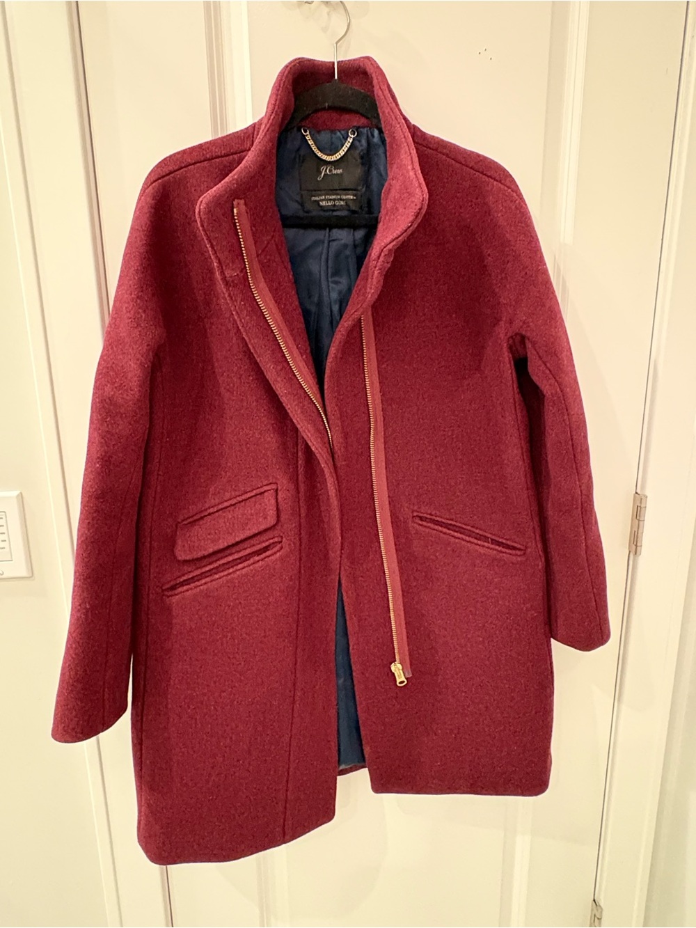 J. Crew Burgundy Wool Cocoon Coat
